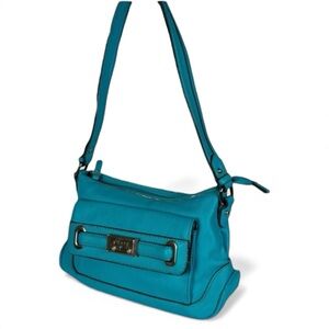 Chaps Turquoise Vegan Leather Shoulder‎ Bag